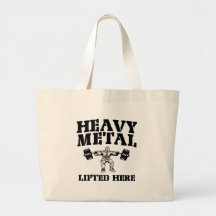 Heavy Metal Lifted Here Weightlifting Canvas Bag