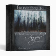 Hebrews 13:2 Angel Quote 1" Photo Album Binders