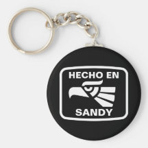 Hecho en Sandy personalizado custom personalized Keychains