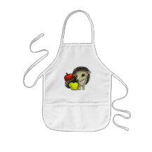 Hedgehog and apples aprons