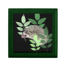 Hedgehog Box forest night Keepsake Box