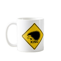 Hedgehog Crossing Highway Sign Coffee Mug