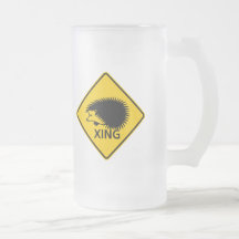 Hedgehog Crossing Highway Sign Mugs