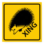 Hedgehog Crossing Highway Sign posters