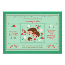 Hedgehog Family Unisex Baby Shower Invitation invitations
