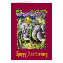 Hedgehog Ruby Wedding Card