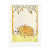 "Hedgehog - Vintage Illustration Postcard