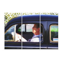 Heer met katterug. Door FransJonker. Stretched Canvas Prints
