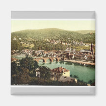 Heidelberg, vu du Philosophenweg, Baden, G Magnets Pour Réfrigérateur