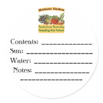 Heirloom Gardens Custom Seed Packet Labels Round Sticker