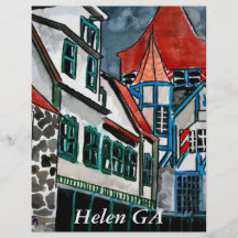 Helen GA vacation paradise German town Georgia art Flyer Design