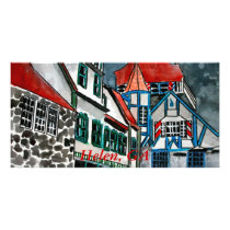 Helen GA vacation paradise German town Georgia art Custom Photo Card