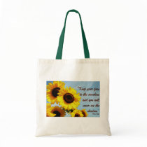 Helen Keller Quote with Sunflower Tote Bags