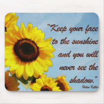 Helen Keller Quote with Sunflower Mousepad