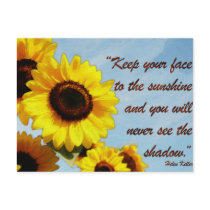 Helen Keller Quote with Sunflower Post Card