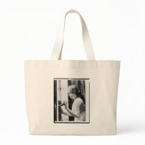 Helen Keller Watering Plants Portrait Tote Bags
