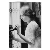 Helen Keller Watering Plants Portrait Cards