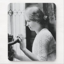Helen Keller Watering Plants Portrait Mousepad