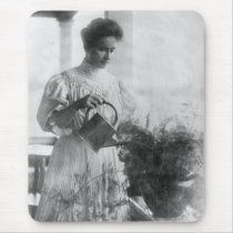 Helen Keller Watering Plants Portrait Mouse Pads