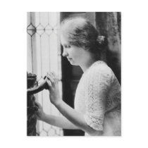 Helen Keller Watering Plants Portrait Postcard