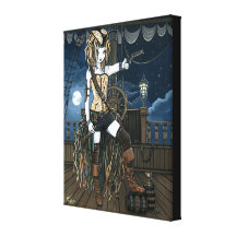 "Helena" Sky Pirate Ship Fae Wrapped Canvas Print