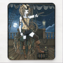 "Helena" Sky Pirate Ship Moon Fae Mousepad mousepads