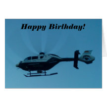 Helicopter in Motion Birthday Card