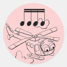 Helicopter pink sticker