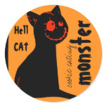 hell black cat Halloween sticker stickers