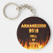 Hell on earth fire and flames. keychain