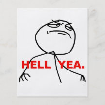 Hell Yea Rage Face Meme Full Colour Flyer