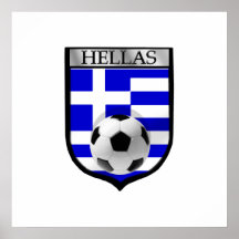 Hellas Emblem for Greece Soccer fans Posters