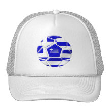 Hellenic Soccer football fans Greek flag gifts Hat