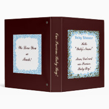Hello Baby Boy! custom Photo Album designer Blue 3 Ring Binder