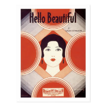Hello Beautiful Vintage Songbook Cover Postcards