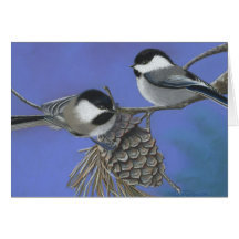 Hello Chickadees Greeting Cards