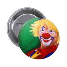 Hello Clown Pinback Buttons