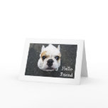 Hello Friend Bulldog Greeting Card - Verse