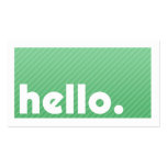 HELLO Green Stripes Company Business Card business cards