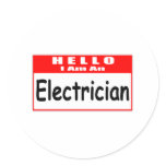 Hello, I Am A Electrician ... Nametag Stickers