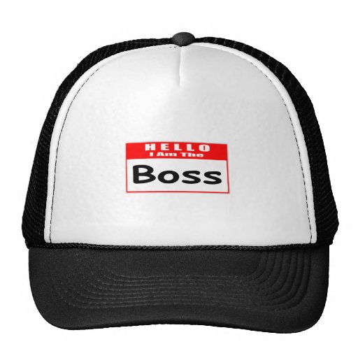Hello, I Am The Boss ... Nametag Mesh Hats