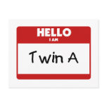Hello I Am Twin A Post Card