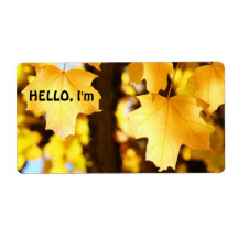 Hello I'm Your Name Tags sticker labels Yellow