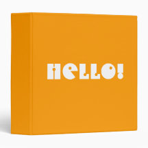 Hello!  In Orange and White. Custom 3 Ring Binders