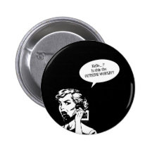 Hello? Is This The OUTSIDE WORLD?! Retro Housewife Buttons
