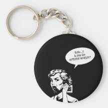 Hello? Is This The OUTSIDE WORLD?! Retro Housewife Keychain