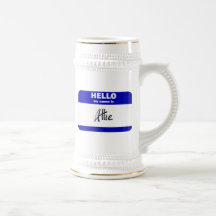 Hello My Name Is Allie (Blue) Coffee Mugs