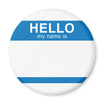 Hello My Name Is - Blue Fridge Magnets