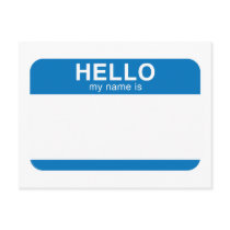 Hello My Name Is - Blue Postcards