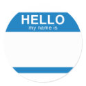 Hello My Name Is - Blue stickers